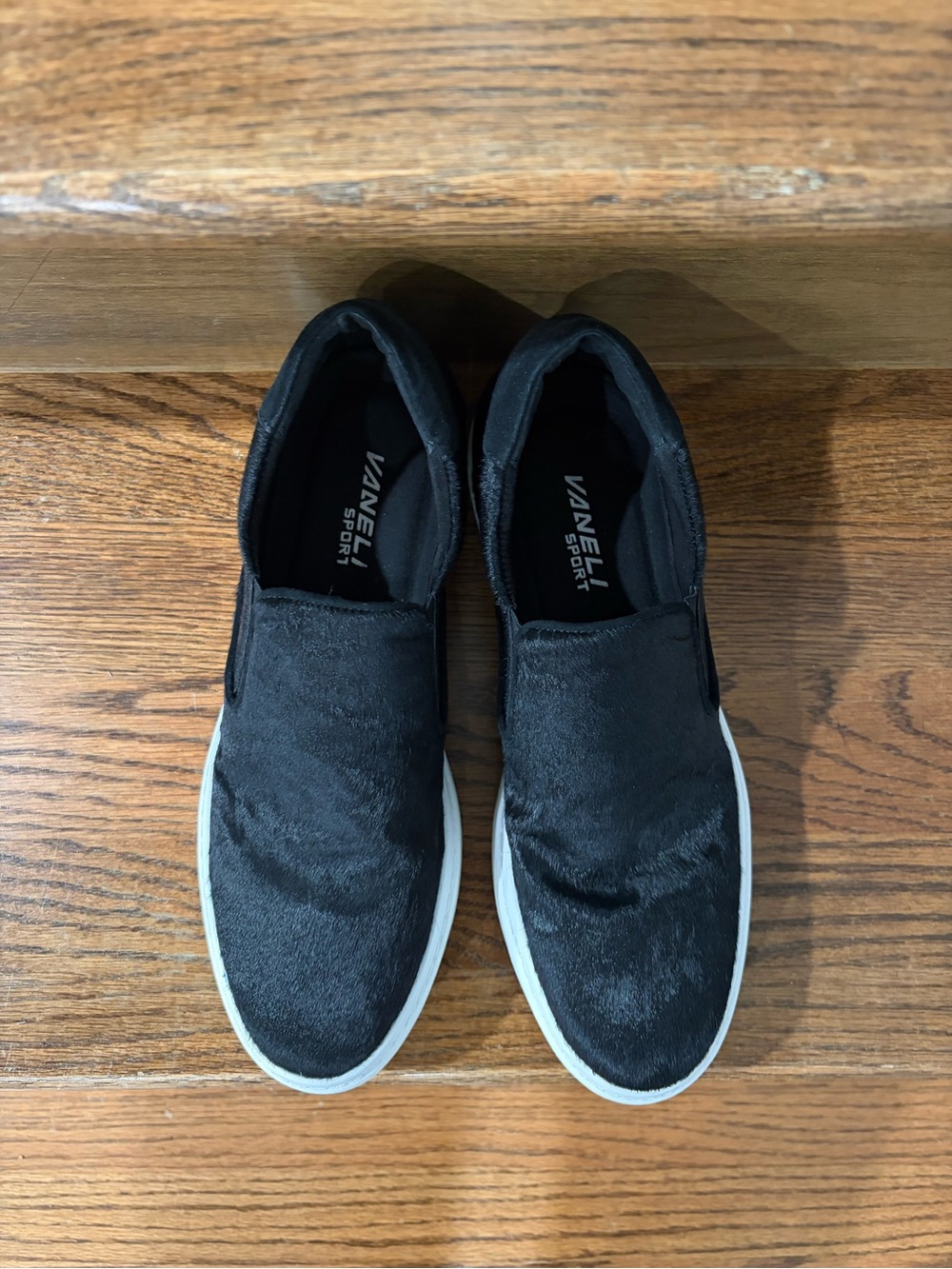 Vaneli Yodel Black Slip-On Casual Loafers with White Sole